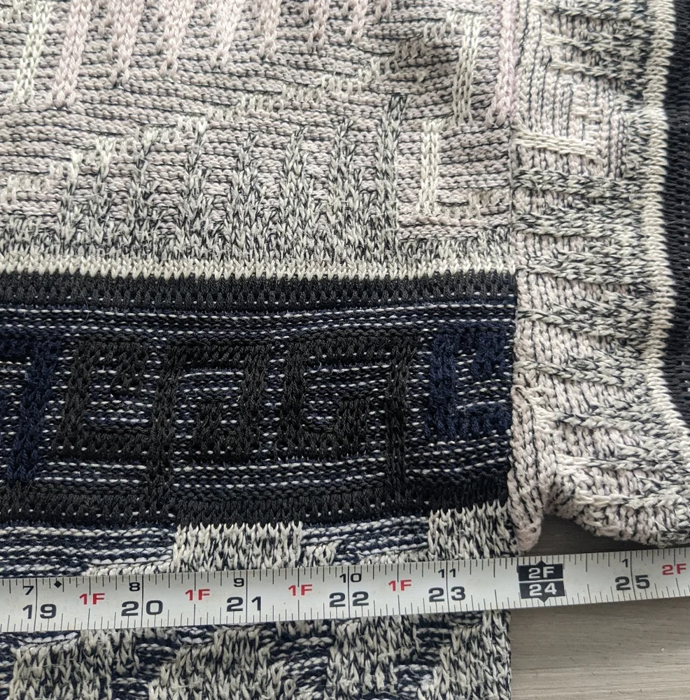 Vtg 80s Men's Sweater Geometric Pattern Chunky Knit Crewneck USA Size L - Picture 8 of 10